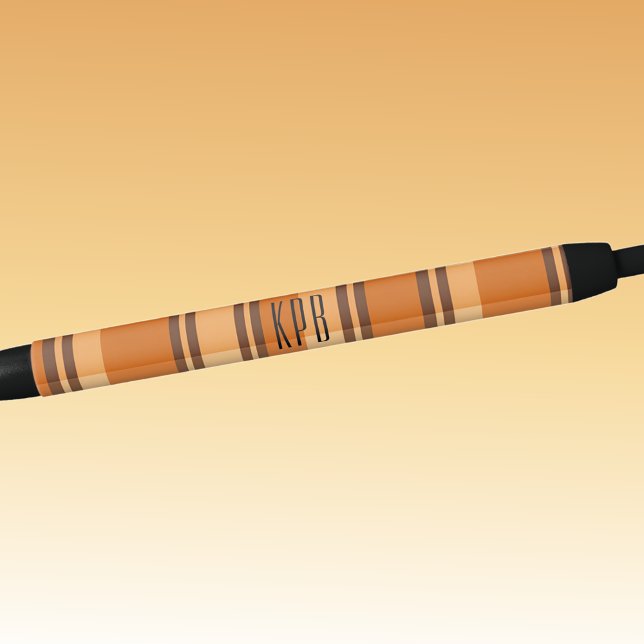Stylo Noir Monogramme | Encre Plaid Moderne Automne-Automne (Créateur téléchargé)
