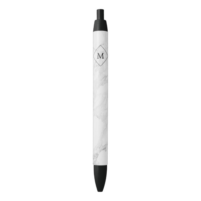 Stylo Noir Monogramme marbre moderne (devant Vertical)