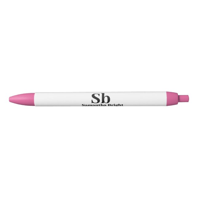 Stylo Noir Monogramme minimal classique (Devant)