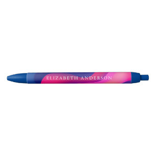 Stylo Noir Monogramme Moderne Coloré Lumineux