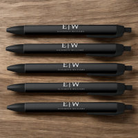 Monogramme moderne minimaliste noir et blanc