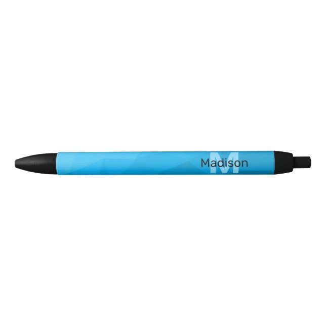 Stylo Noir Monogramme motif de maillage géométrique dégradé c (Devant)