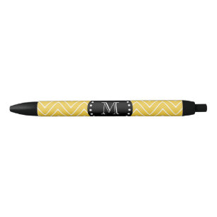 Stylo Noir Monogramme noir jaune du motif de Chevron