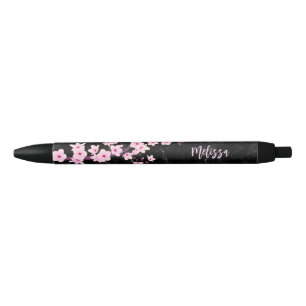 Stylo Noir Monogramme noir rose de Blosssom de cerise