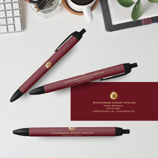 Stylo Noir Monogramme noir rouge et or Promo d'affaires notai