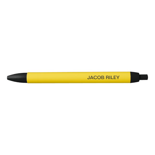 Stylo Noir Monogramme or jaune (Devant)
