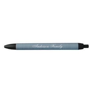 Stylo Noir Monogramme personnalisé bleu moderne