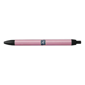 Stylo Noir Monogramme personnalisé dégradé rose vertical
