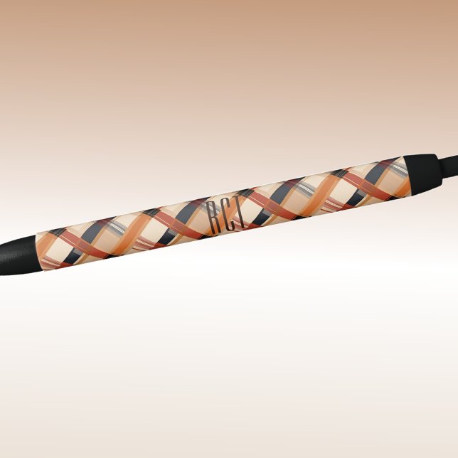 Stylo Noir Monogramme | Plaid diagonal automne-automne Encre (Créateur téléchargé)