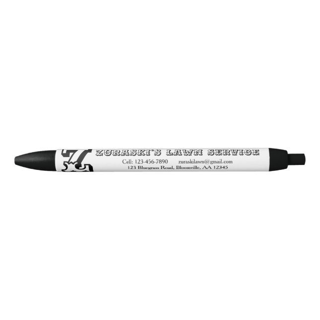 Stylo Noir Monogramme professionnel rustique (Devant)