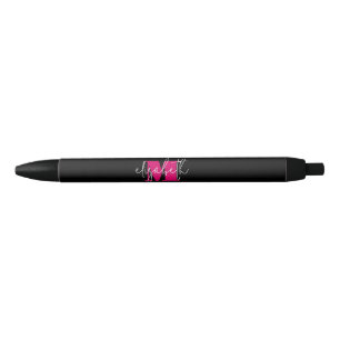 Stylo Noir Monogramme rose noir moderne