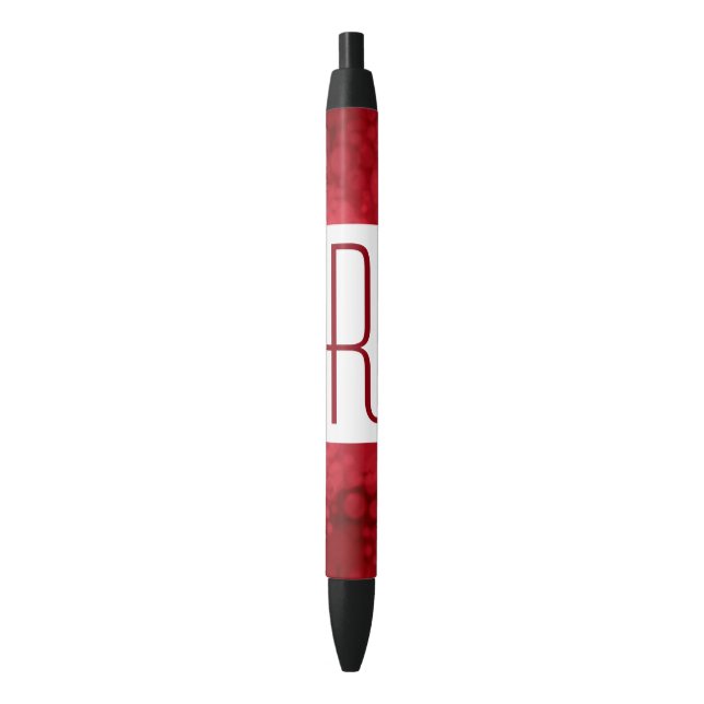 Stylo Noir Monogramme rouge (devant Vertical)