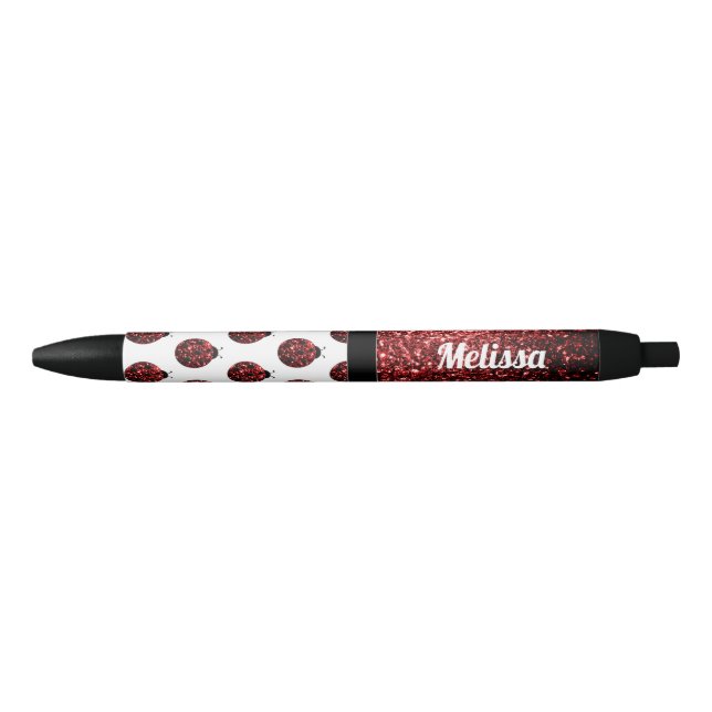 Stylo Noir Monogramme rouge foncé coccinelle faux parties sci (Devant)