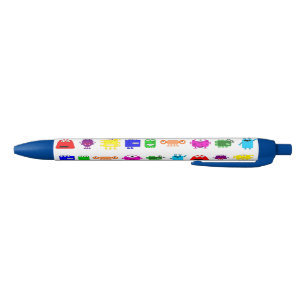 Stylo Noir Monstres mignons de bande dessinée