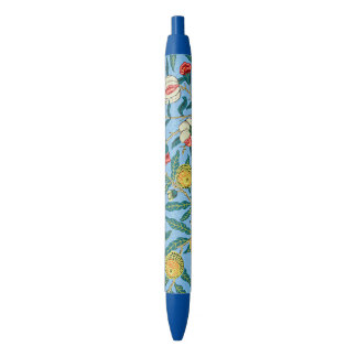 Stylo Noir Morris - Quatre fruits, motif populaire,