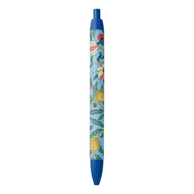 Stylo Noir Morris - Quatre fruits, motif populaire, (devant Vertical)