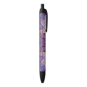 Stylo Noir mosaïque marocaine rouge violet turquoise art géom