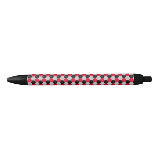 Stylo Noir Motif 3d cube (Devant)