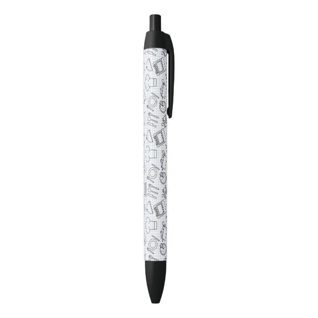 Stylo Noir Motif 4 de cuisine (Bas (Vertical))