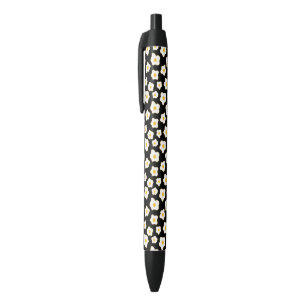 Stylo Noir Motif à fleurs aux oeufs frits mignons