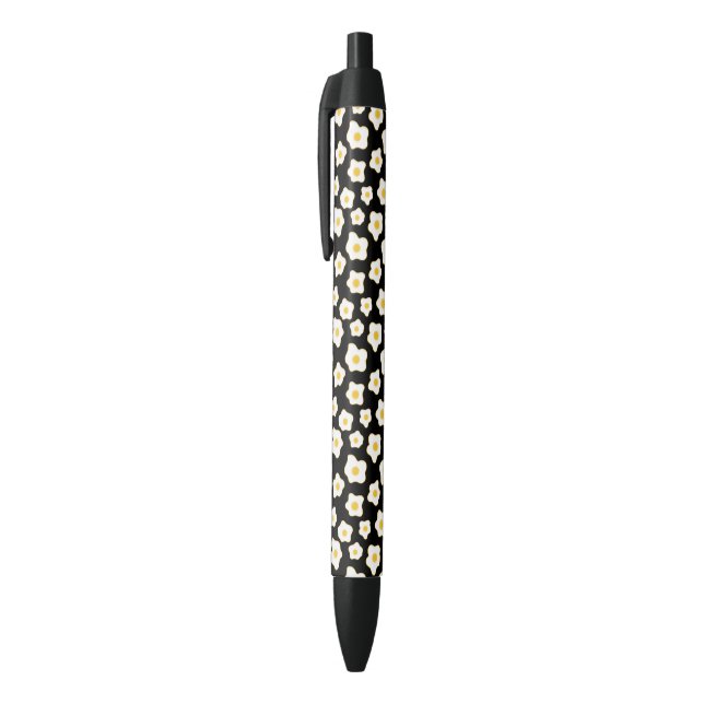 Stylo Noir Motif à fleurs aux oeufs frits mignons (Haut (Vertical))