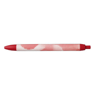 Stylo Noir Motif à points de trame Pop Art rouge vintage