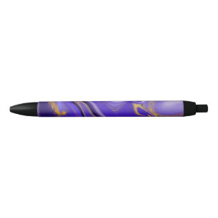Stylo Noir motif abstrait.