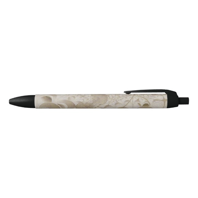 Stylo Noir motif Abstrait beige (Haut)