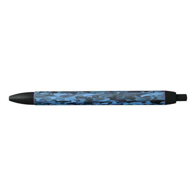 Stylo Noir Motif Abstrait Bleu Noir (Devant)