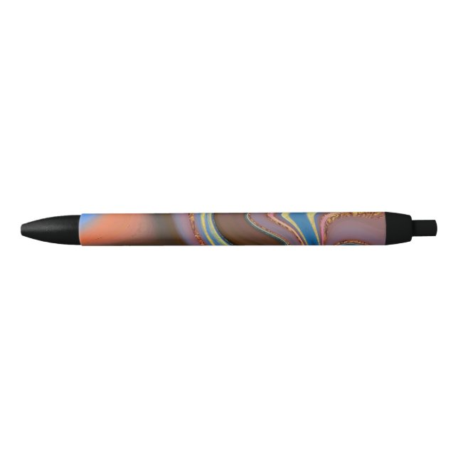 Stylo Noir motif abstrait brun (Devant)