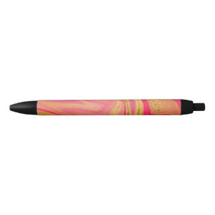 Stylo Noir motif abstrait marbré
