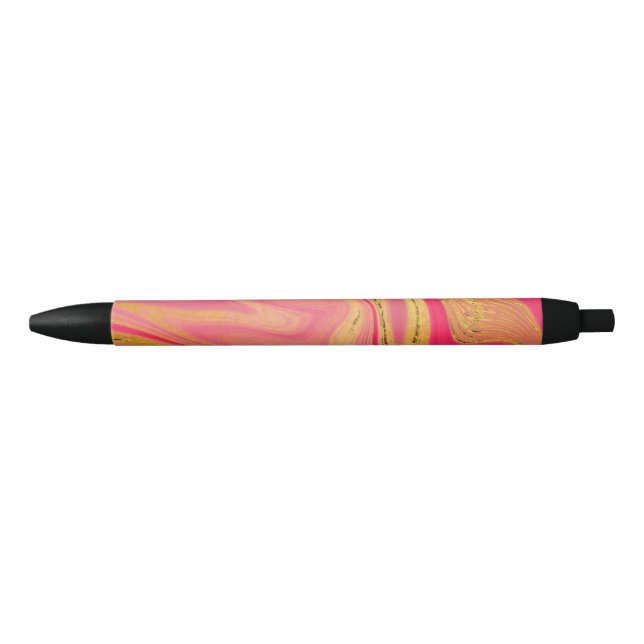 Stylo Noir motif abstrait marbré (Devant)
