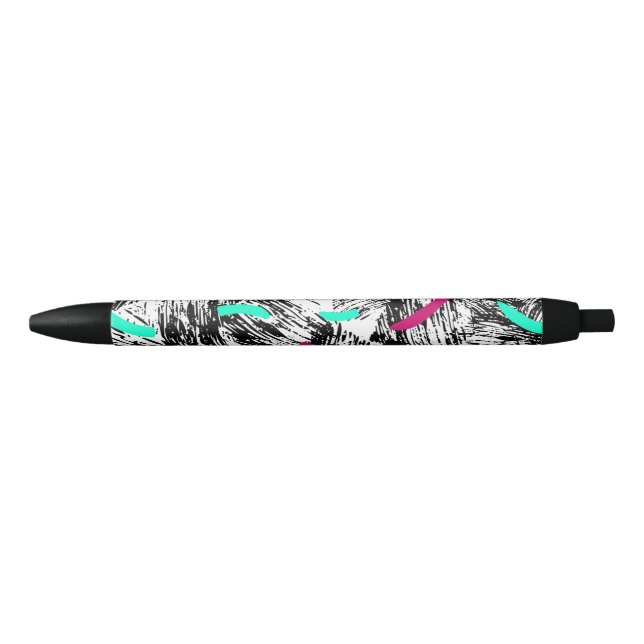Stylo Noir Motif Abstrait moderne. (Devant)