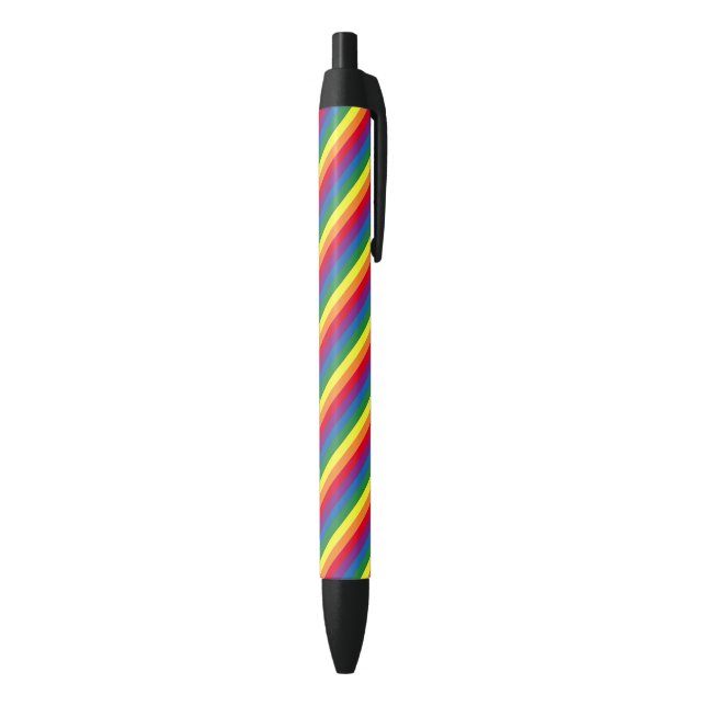 Stylo Noir Motif arc-en-ciel diagonal (Bas (Vertical))