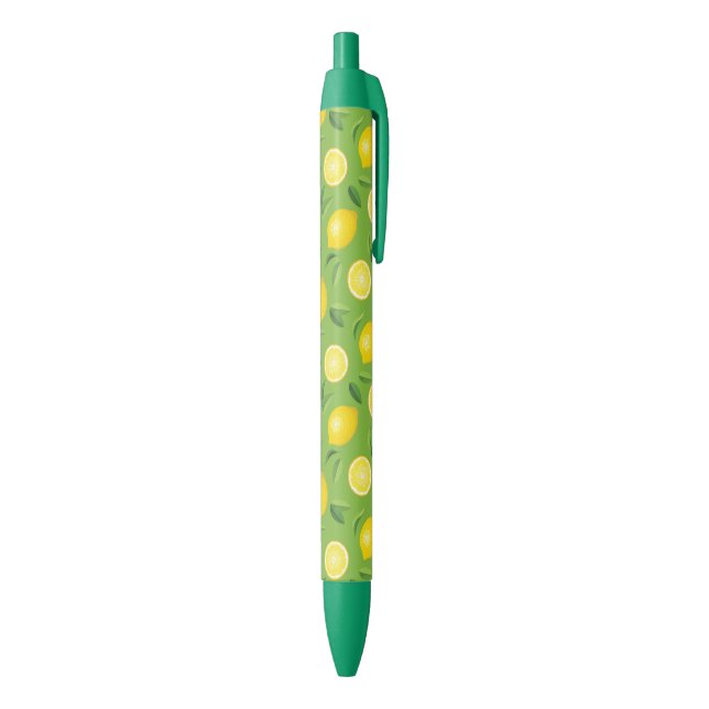 Stylo Noir Motif Arrière - plan aux citrons (Bas (Vertical))