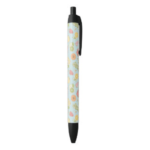 Stylo Noir Motif avec des fruits et des baies