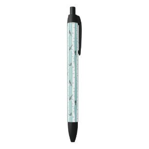 Stylo Noir Motif avec des oiseaux et des arbres
