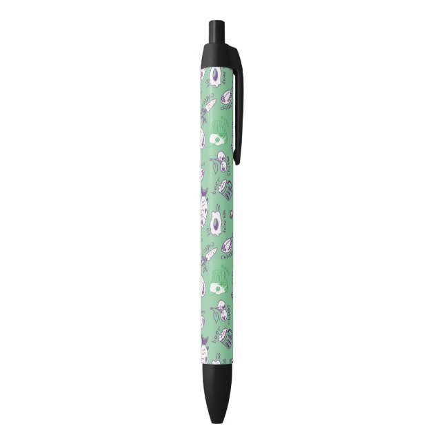 Stylo Noir Motif avec la nourriture (Bas (Vertical))
