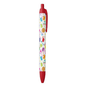 Stylo Noir Motif avec la substance de cuisine colorée
