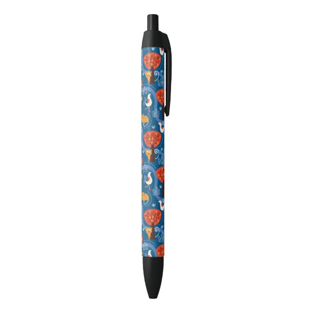 Stylo Noir motif avec les chats et les oiseaux mignons (Bas (Vertical))