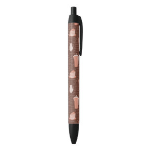Stylo Noir Motif avec les éléments relatifs de café