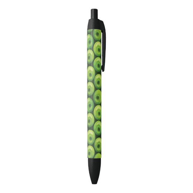 Stylo Noir Motif avec les pommes vertes (Bas (Vertical))