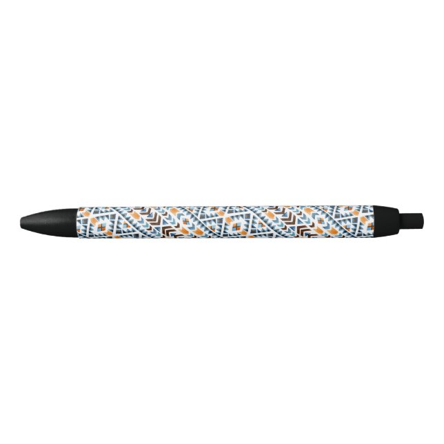 Stylo Noir Motif aztèque à l'aquarelle (Devant)