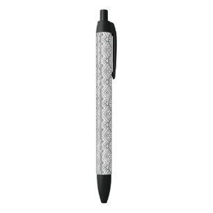 Stylo Noir Motif aztèque géométrique abstrait 2