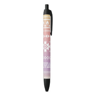 Stylo Noir Motif aztèque tribal d'ombre