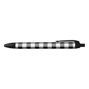 Stylo Noir Motif blanc noir classique de plaid de contrôle d