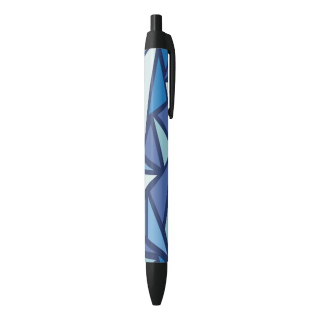 Stylo Noir Motif bleu abstrait de Crsytal de glace (Bas (Vertical))