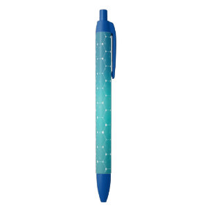 Stylo Noir Motif bleu d'ADN de Teal