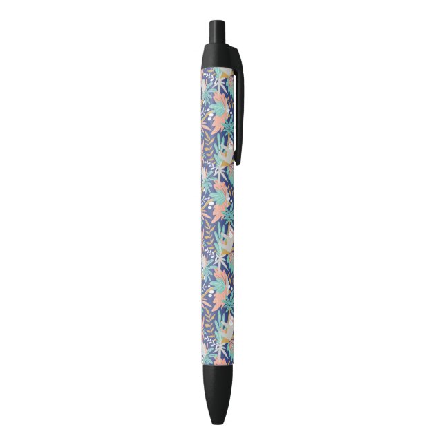 Stylo Noir Motif bleu tropical de paresse (Bas (Vertical))