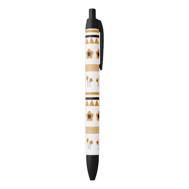 Stylo Noir Motif Boho triangle de bordure (Bas (Vertical))